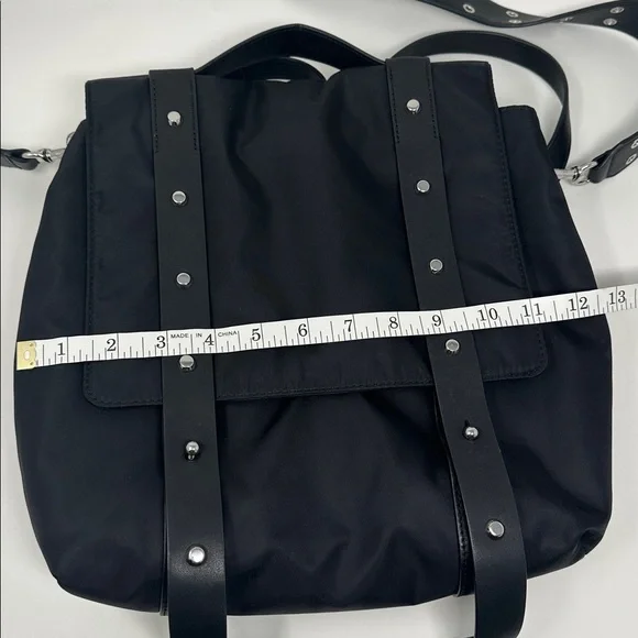 AllSaints Sid black nylon and leather backpack like new - Picture 10 of 11